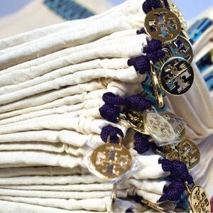 Tory Burch logo canvas shoe or purse dust bag